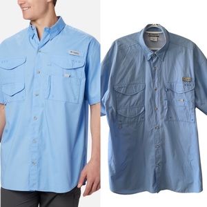 Columbia sportswear heat gear fishing gear light blue Sz XL